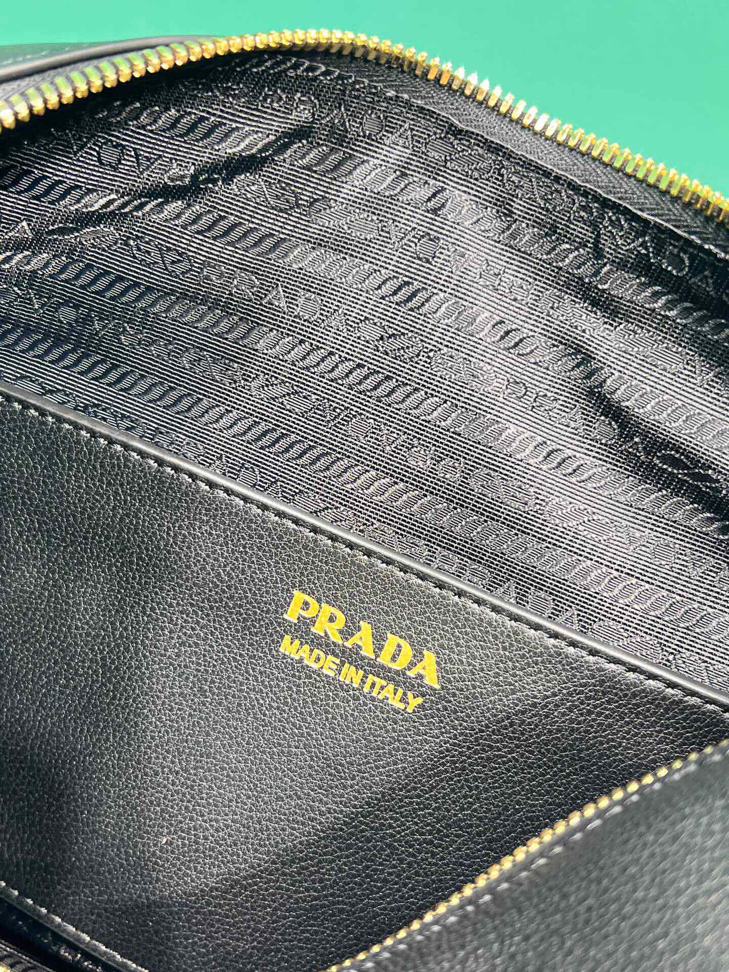 Prada Darling Leather Handbag Tote Bag Shoulder Bag Black 1BA451  